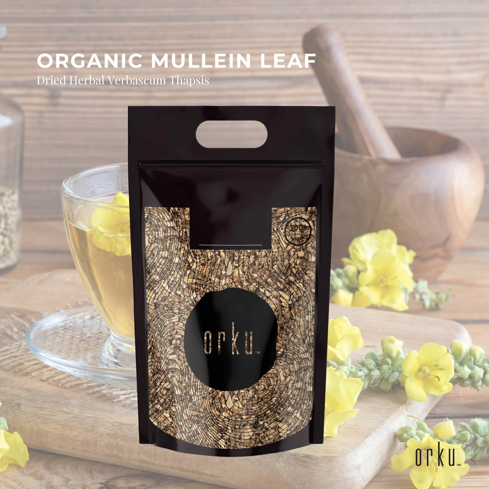 Organic Mullein Leaf - Dried Herbal Verbascum Thapsis-1